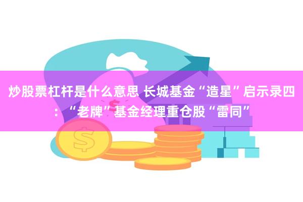 炒股票杠杆是什么意思 长城基金“造星”启示录四：“老牌”基金经理重仓股“雷同”