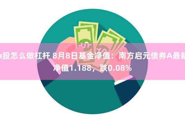 a股怎么做杠杆 8月8日基金净值：南方启元债券A最新净值1.188，跌0.08%