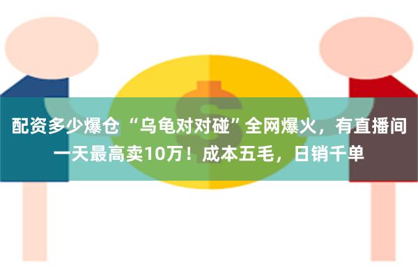 配资多少爆仓 “乌龟对对碰”全网爆火，有直播间一天最高卖10万！成本五毛，日销千单