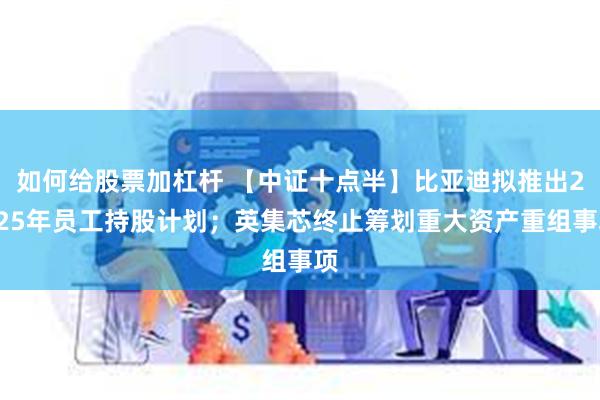 如何给股票加杠杆 【中证十点半】比亚迪拟推出2025年员工持股计划；英集芯终止筹划重大资产重组事项